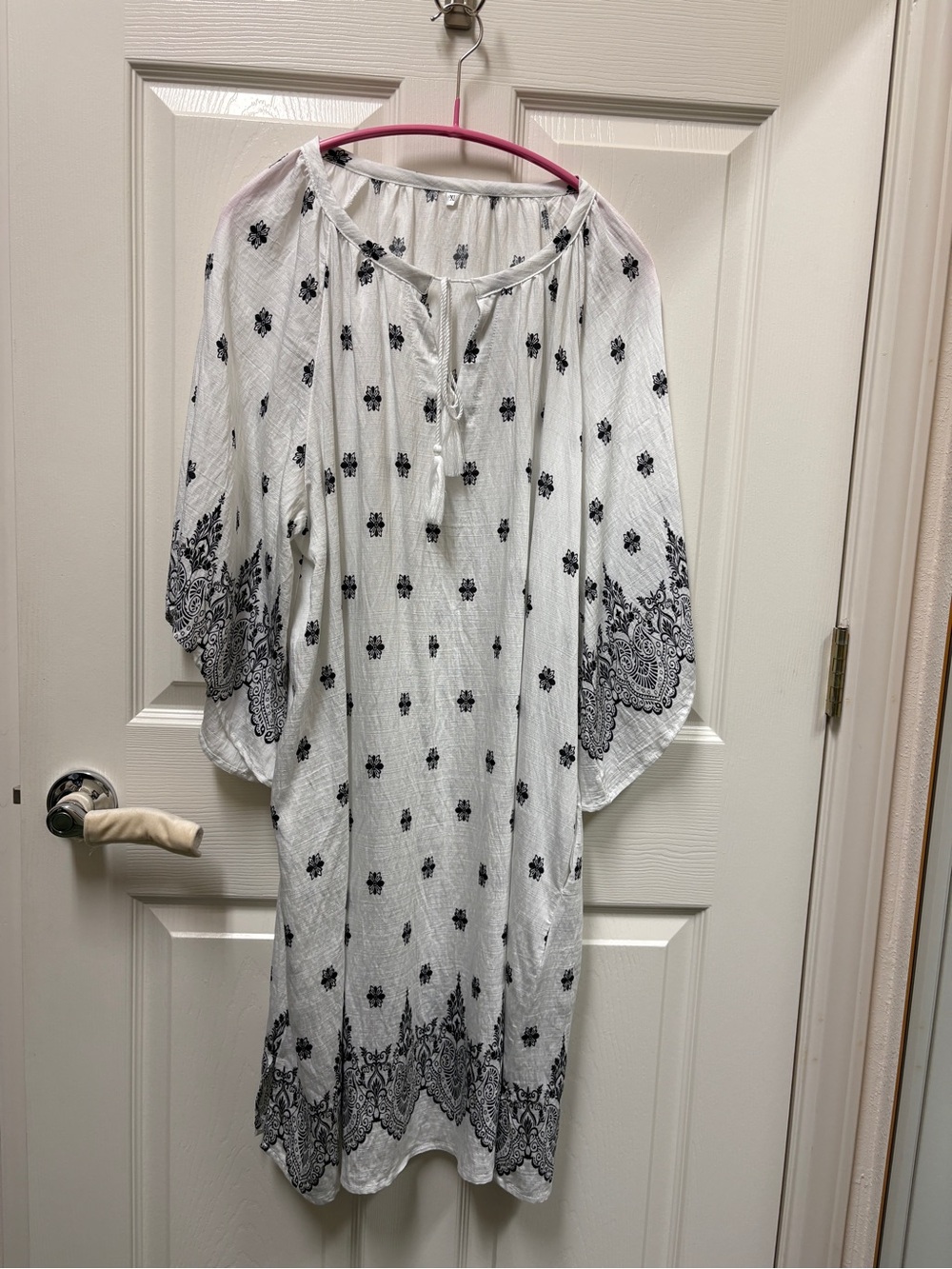 Black and White Beach Cover Up. XL